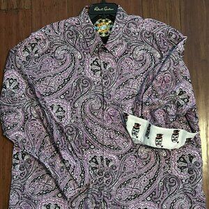 Robert Graham 3XL Black, Purple & White Shirt